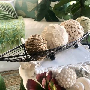 New! Black Display Basket + Natural Orbs